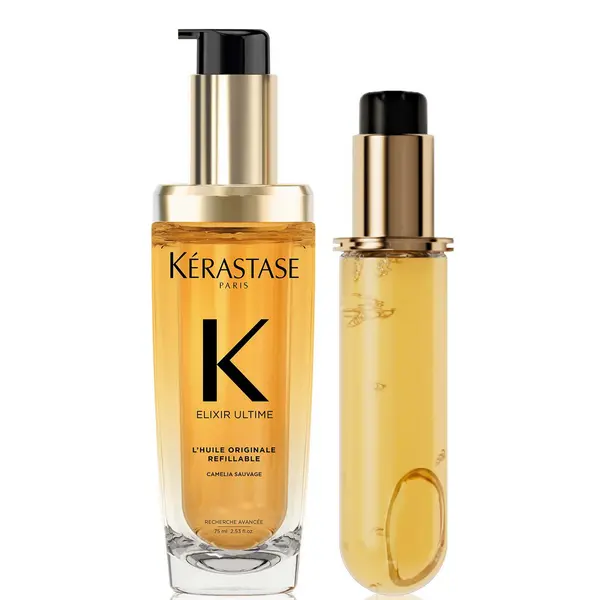 Image of Kerastase Elixir Ultime Hair Oil L'Huile Originale Refillable, for All Hair Types with Argan Oil & Heat Protection 75ml