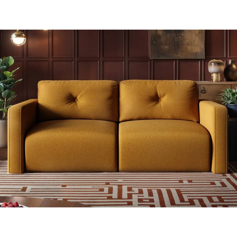 Image of Solace+Co Wilfie 3 Seater Chenille Sofa in Yellow Yellow Unisex