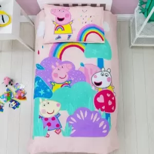 Image of Peppa Pig Storm Duvet Cover Set (Single) (Pink)