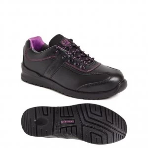 Image of SS620CM Black Non-metallic Ladies Tie Shoe - Size 6