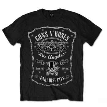 Image of Guns N' Roses - Paradise City Label Unisex Medium T-Shirt - Black