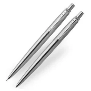 Image of Parker Jotter Stainless Steel Chrome Trim Ball Pen & Pencil Set