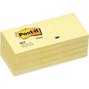 Image of Post it Sticky Notes Canary Yellow 100 Sheets Per Pad 1 Pack of 12 Pads