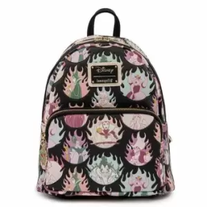 Image of Loungefly Disney Villains Pastel Flames AOP Mini Backpack