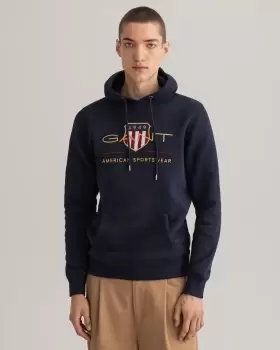 Image of GANT Men Archive Shield Hoodie (L) Blue