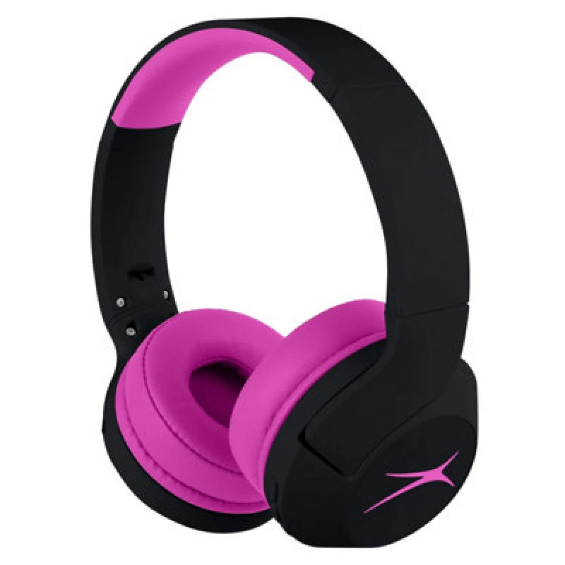 Image of AVF Altec Lansing Kid Safe 2-In-1 Anc Wireless Headphones - Blackout Pop Pink