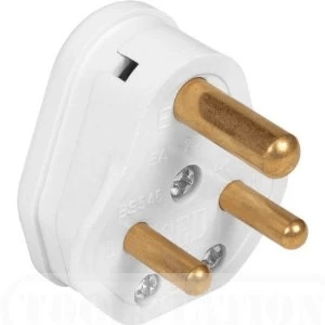 Image of Zexum 2A White Plastic Electrical Round Pin Plug Top Unfused