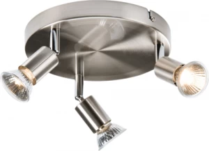 Image of KnightsBridge Ceiling Light GU10 50 Watt 3 Spotlight Bar Brushed Chrome LED Compatible
