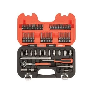 Image of Bahco SW65 Swivel Socket Set of 65 Metric 1/4in Drive