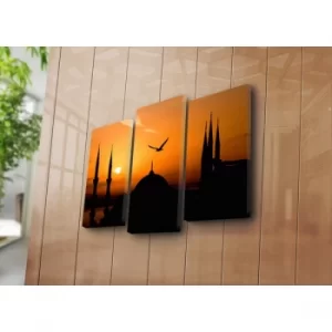 Image of 3PATK-47 Multicolor Decorative Canvas Painting (3 Pieces)