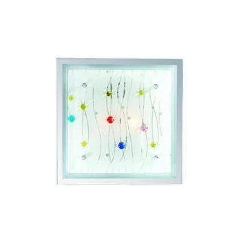 Image of Ocean 2 Light Small Ceiling Flush Light Multi-Coloured, E27