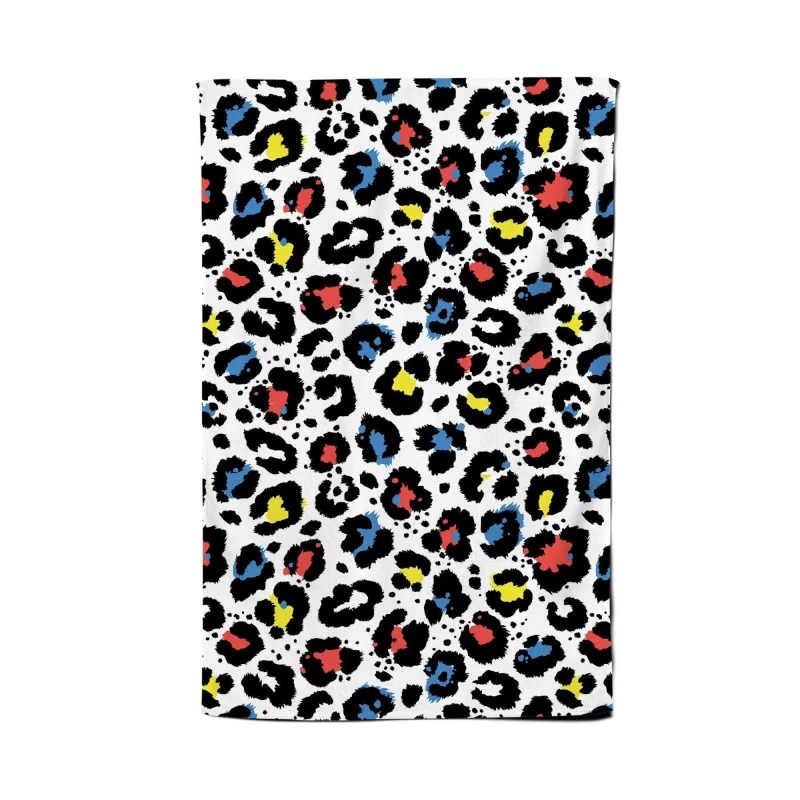 Image of Warren Reed - Designer Coloured Leopard Print Tea Towel in Blue Blue Unisex