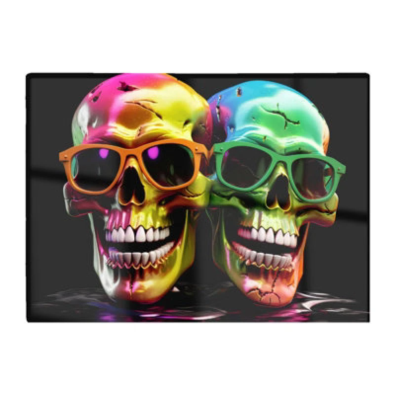 Image of Warren Reed Designer Happy Skeletons In Sunglasses Chopping Board