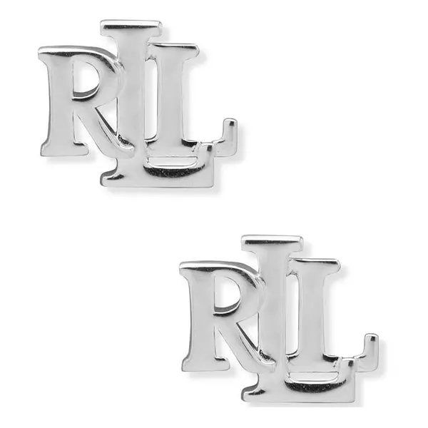 Image of Ralph Lauren Logo Stud Earrings - Silver One Size