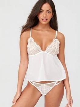 Image of Bluebella Sana Crop Cami And Thong Set - Ivory