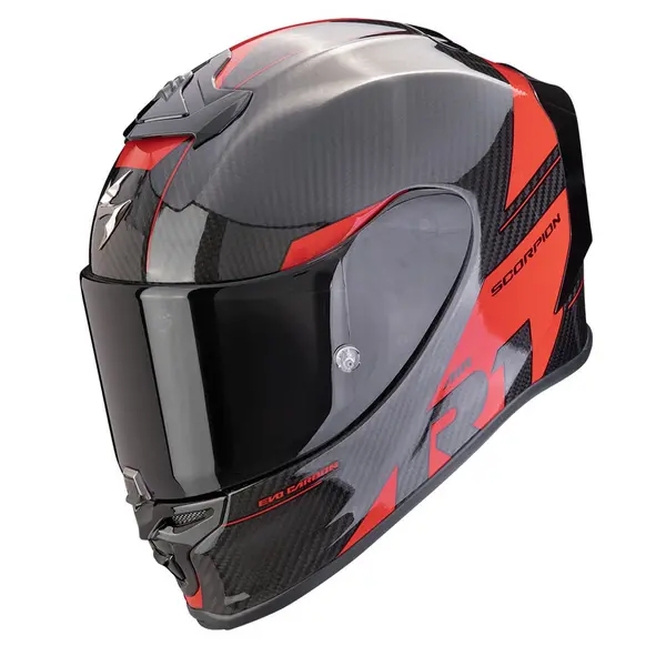 Image of Scorpion EXO-R1 Evo Carbon Air Rally Black-Red Full Face Helmet M