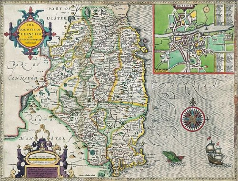 Image of John Speed Historial Map Leinster Historical Map 1000 Piece Jigsaw Puzzle (1610)