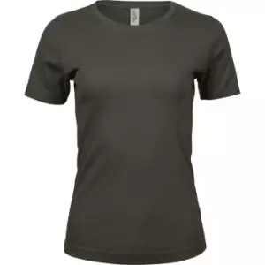Image of Tee Jays Womens/Ladies Interlock Short Sleeve T-Shirt (M) (Dark Olive)