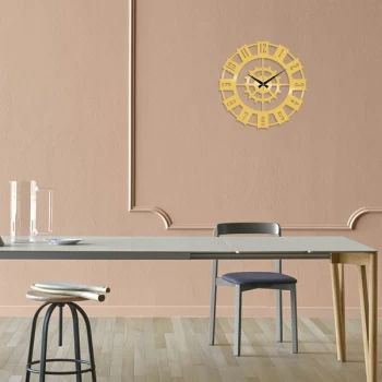 Image of Metal Wall Clock 11 - Gold Gold Decorative Metal Wall Clock