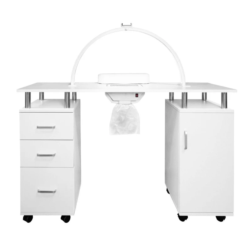 Image of Monstershop Professional Manicure Table & LED Half Moon Lamp White unisex