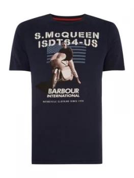 Image of Mens Barbour Military Flag Tee Blue