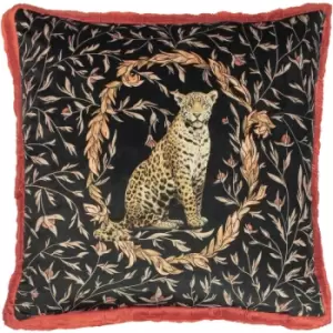 Image of Paoletti - Kitraya Leopard Cushion Paprika - Paprika