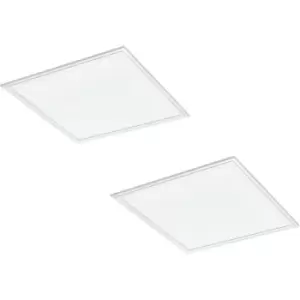 Image of 2 PACK Wall / Ceiling Light White 450mm Slim Square Panel 21W LED 4000K