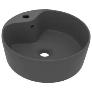 Image of VidaXL Luxury Ceramic Wash Basin with Overflow - Matt Dark Grey