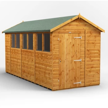 Image of 14x6 Power Apex Garden Shed - Brown