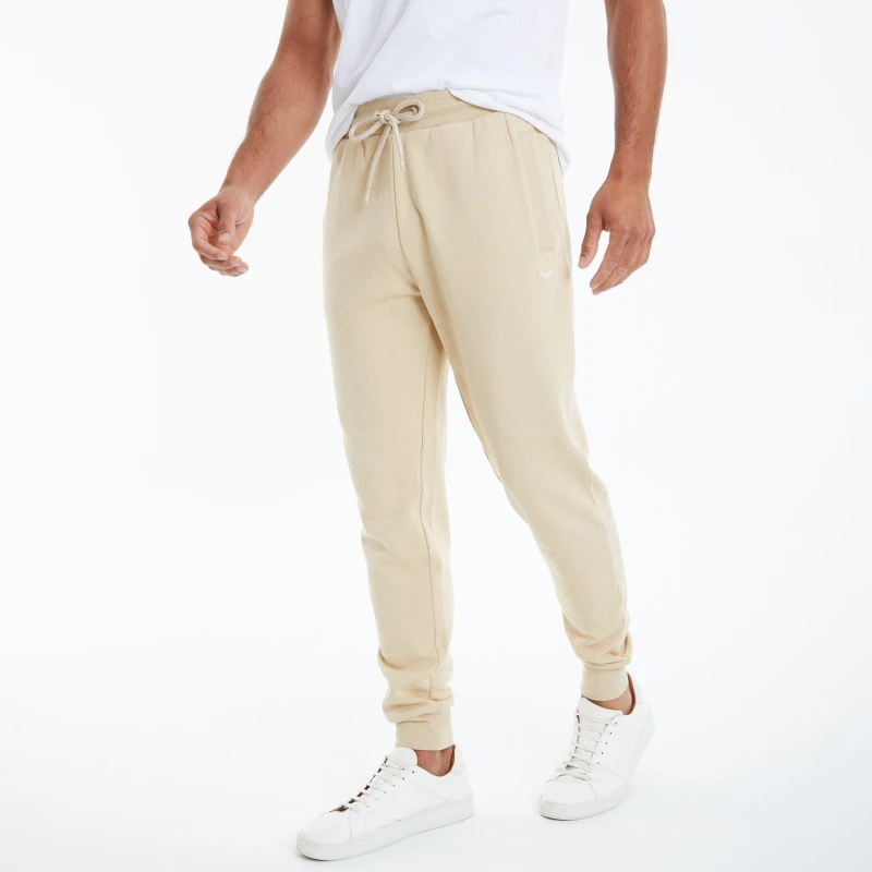 Image of Threadbare Cotton Blend 'Trifoliate' Joggers Light Beige