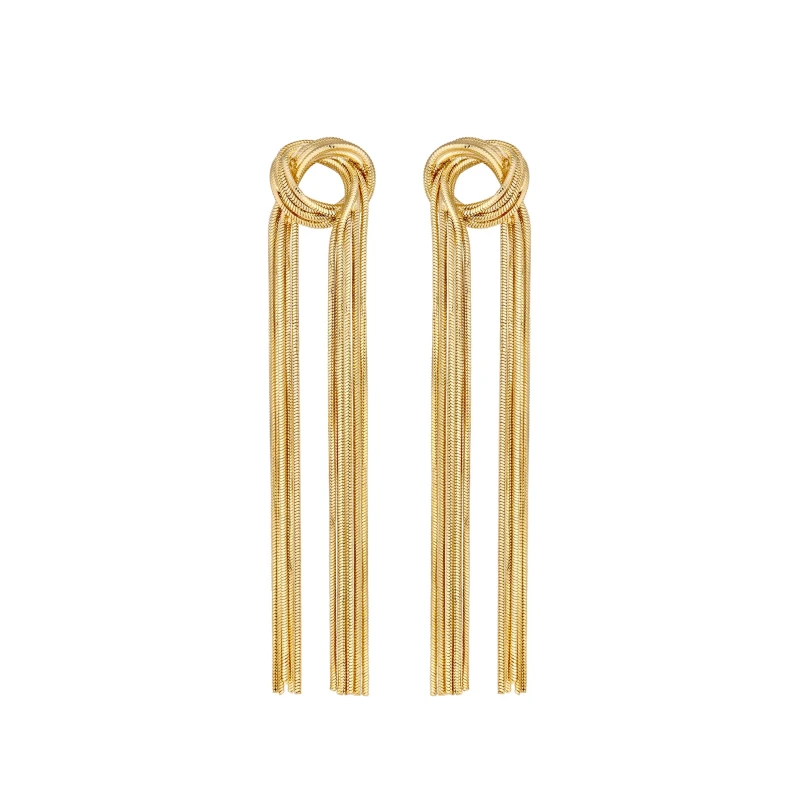 Image of Jon Richard Gold Plated Knot Chain Earrings Jewellery Sets One Size Gold 70981910000