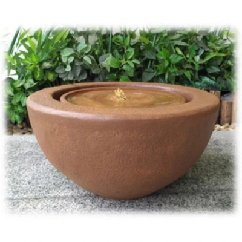 Image of Certikin Heissner Half Ball Rust Water Feature With Pump And Light 016602-17
