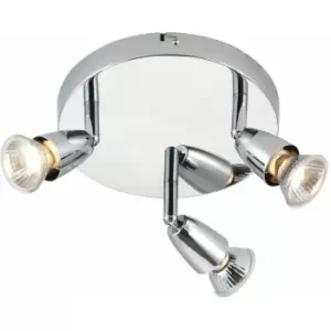 Image of LED Adjustable Ceiling Spotlight Chrome Plate Triple GU10 Dimmable Downlight