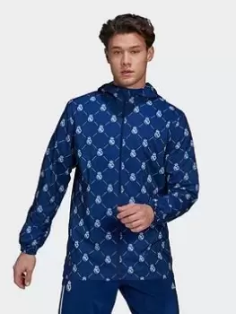 Image of adidas Real Madrid Windbreaker, Blue, Size S, Men