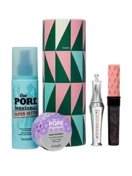 Image of Benefit Good Times Gorgeous Mascara, Brow Setter, Face Mask & Setting Spray Gift Set One Colour, Women