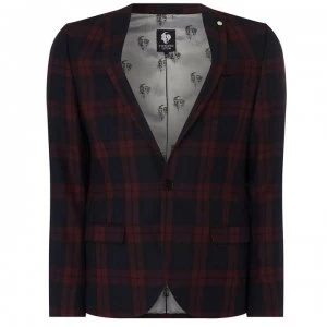 Image of Twisted Tailor Ginger Skinny Fit Checked Jacket - Red
