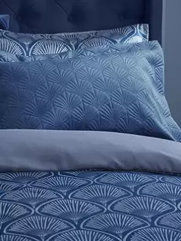 Image of Catherine Lansfield Art Deco Pearl Pillowsham Pair In Navy