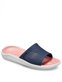 Image of Crocs Literide Slide Flat Sandal - Navy