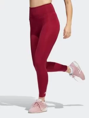 Image of adidas Optime Training 7/8 Tights, Red, Size S, Women