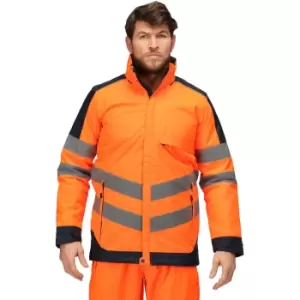 Image of Professional HIVIS PRO EN20471 Waterproof Insulated Jacket mens Jacket in Orange. Sizes available:UK S,UK M,UK L,UK XL,UK XXL,UK 3XL