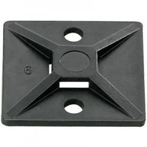 Image of Cable mount Self adhesive Screw fixing 4x thread halogen free UV proof weather proof Black HellermannTyton 151 2843