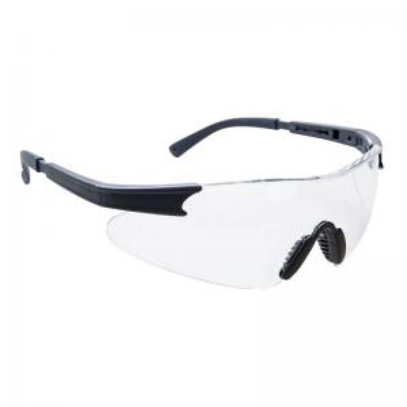 Image of Portwest Curvo Safety Glasses PW17CLR Frame: Black