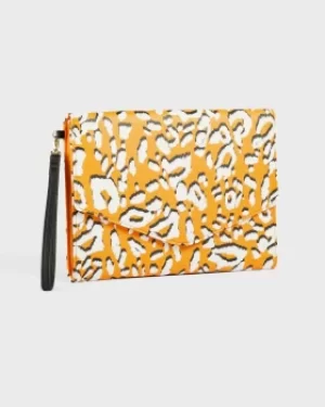 Image of Saffiano Leopard Envelope Pouch