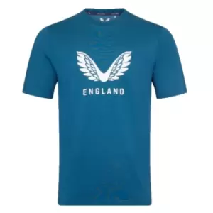 Image of 2023 England Cricket Training Cotton T-Shirt (Deep Dive)