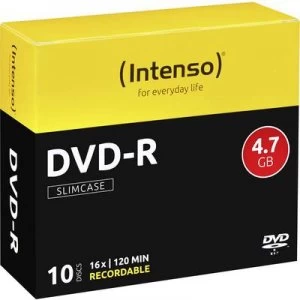 Image of Intenso 4101652 Blank DVD-R 4.7 GB 10 pc(s) Slim case