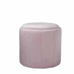 Image of Native Home & Lifestyle Round Pastel Pink Plush Stool