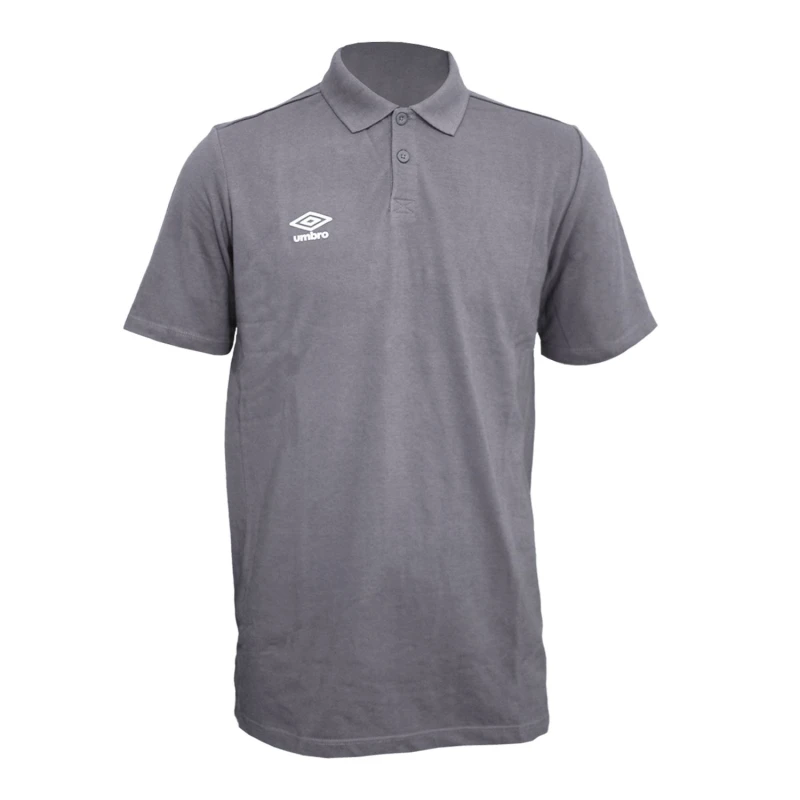 Image of Umbro Umbro Men Essential Polo Shirt in Mid Grey Size: Small Mid Grey S Male 5063377227826