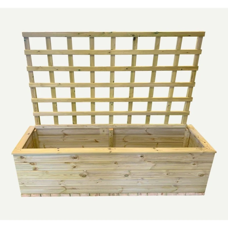 Image of Churnet Valley Garden Furniture Ltd Deluxe Extra Large Trough with Trellis - Timber - Partially Assembled in Brown Brown Unisex
