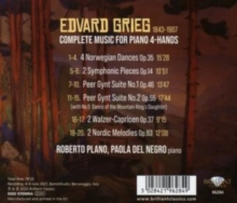 Image of Grieg: Complete Music for Piano 4-hands/Peer Gynt Suites CD / Album (Jewel Case)