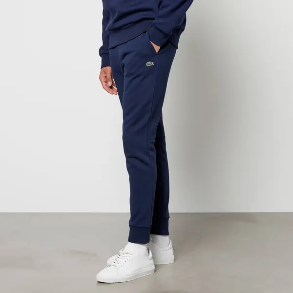 Image of Lacoste Logo-Appliqued Cotton-Blend Jersey Jogging Bottoms - 3/S Blue Trousers male XH9624-166 S